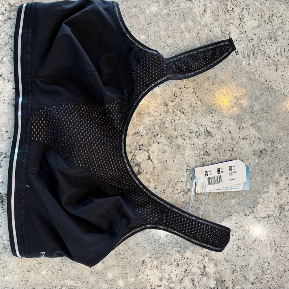 Black Sports Bra with Mesh Detail